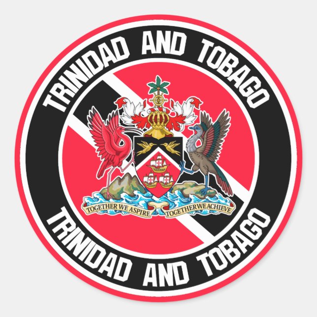 Trinidad and Tobago Round Emblem Classic Round Sticker (Front)