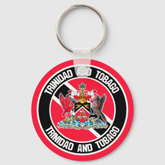 Trinidad and Tobago Round Emblem Key Ring (Front)