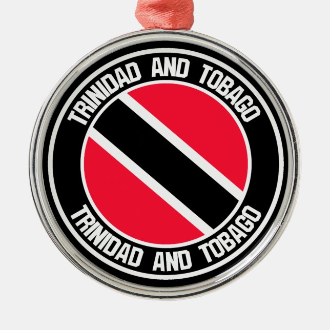 Trinidad and Tobago  Round Emblem Metal Tree Decoration (Front)