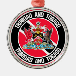 Trinidad and Tobago Round Emblem Metal Tree Decoration