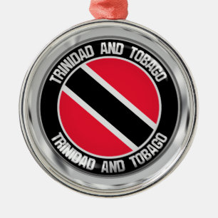 Trinidad and Tobago Round Emblem Metal Tree Decoration