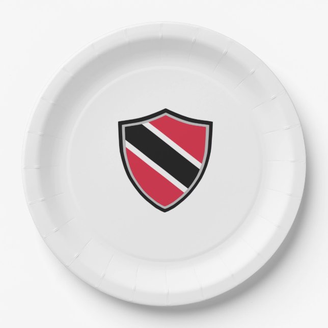 Trinidad and Tobago shield flag paper plate (Front)