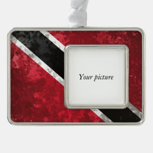 Trinidad and Tobago Silver Plated Framed Ornament