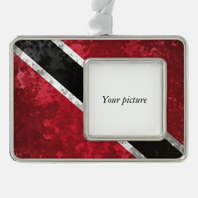 Trinidad and Tobago Silver Plated Framed Ornament (Front)