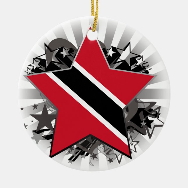 Trinidad and Tobago Star Ceramic Tree Decoration (Front)