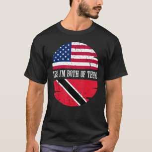 Trinidad And Tobago Trini Roots Half USA Trinidad  T-Shirt