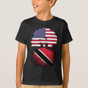 Trinidad and Tobago Trinidadian American USA Tree T-Shirt