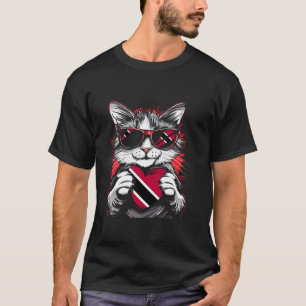 Trinidad And Tobago Trinidadian Heart Cat Tobagoni T-Shirt