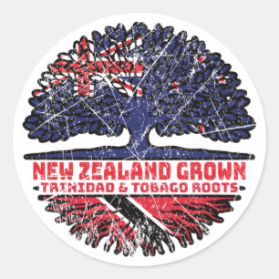 Trinidad and Tobago Trinidadian New Zealand roots Classic Round Sticker