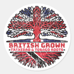 Trinidad and Tobago Uk United Kingdom British Tree Classic Round Sticker