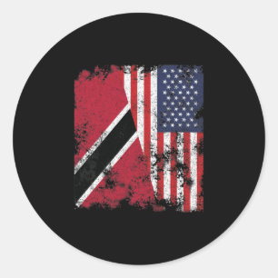 Trinidad And Tobago USA Flag Classic Round Sticker