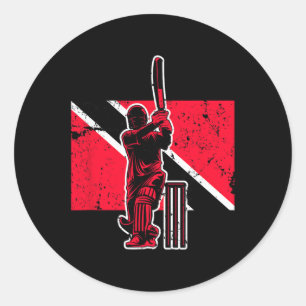 Trinidad And Togo Cricket  Classic Round Sticker