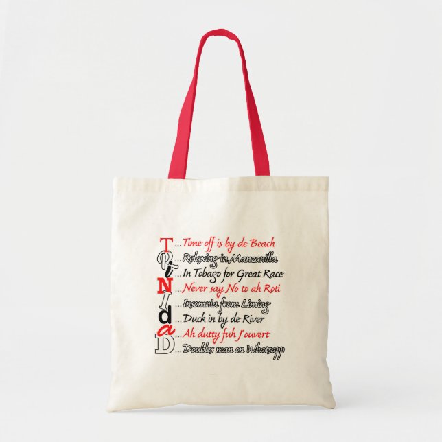 TRINIDAD Behaviour Trini Culture Tote Bag (Front)