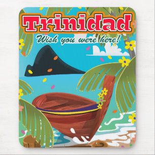 Trinidad cartoon travel poster mouse mat
