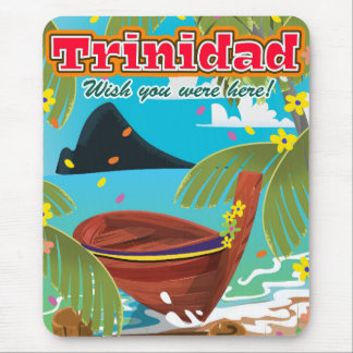 Trinidad cartoon travel poster mouse mat
