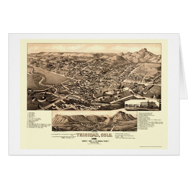 Trinidad, CO Panoramic Map - 1882 (Front Horizontal)