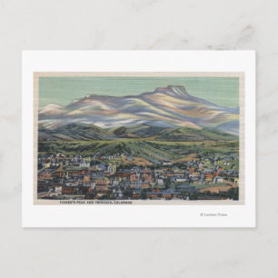 Trinidad, Colorado - Fisher's Peak and City Postcard