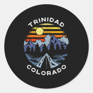 Trinidad colorado mountains vacation camping classic round sticker
