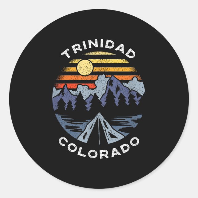 Trinidad Colorado Mountains Vacation Camping Souve Classic Round Sticker (Front)