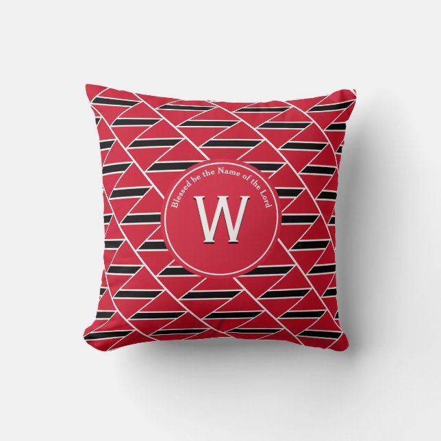 TRINIDAD FLAG Customised Monogram Scripture Cushion (Front)