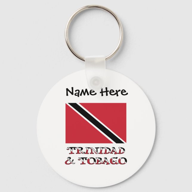 Trinidad Flag Trinidad and Tobago Personalized  Ke Key Ring (Front)