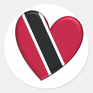 Trinidad Heart Flag Classic Round Sticker