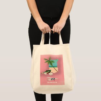 Trinidad map illustrated travel poster. tote bag