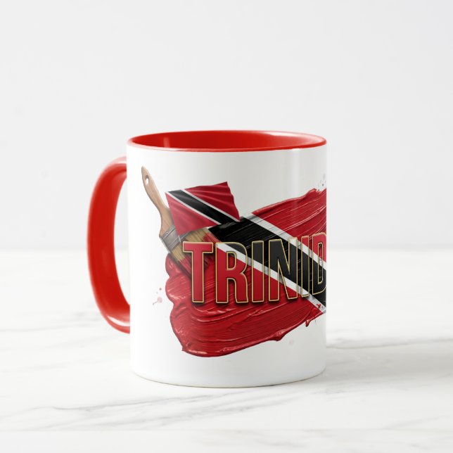 Trinidad Paint Brush Design | Caribbean Pride Mug (Front Left)