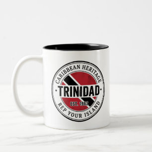 Trinidad Passport Stamp Caribbean Heritage Two-Tone Coffee Mug