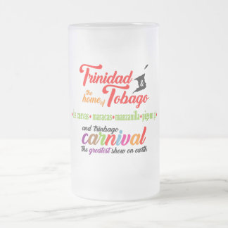 Trinidad & Tobago Carnival and Favourite Beaches Frosted Glass Beer Mug