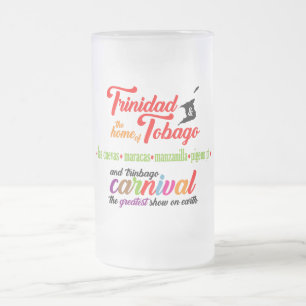 Trinidad & Tobago Carnival Favourite Beaches Frosted Glass Beer Mug