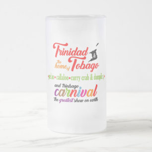 Trinidad & Tobago Carnival Favourite Dishes Frosted Glass Beer Mug