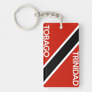 trinidad tobago country flag text name key ring