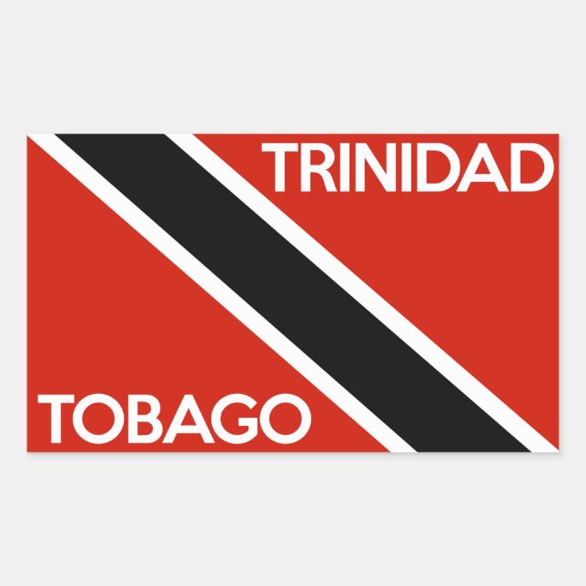 trinidad tobago country flag text name rectangular sticker (Front)