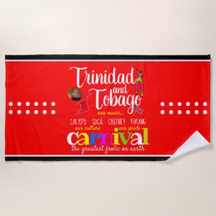 Trinidad & Tobago Culture Pride Carnival - RED Beach Towel
