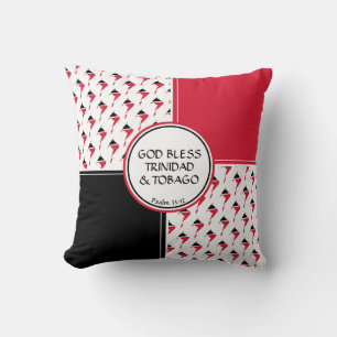 TRINIDAD TOBAGO Flag Custom Patriotic GOD BLESS Cushion