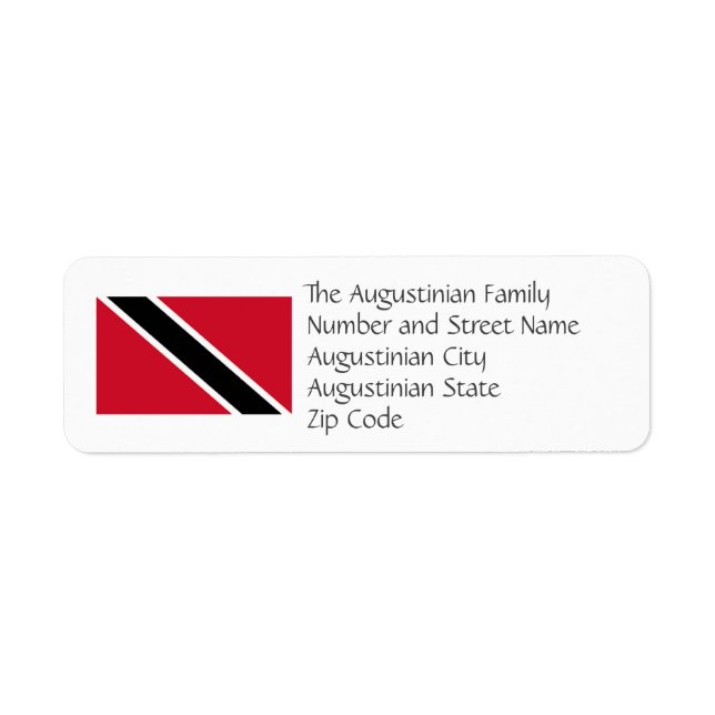 TRINIDAD TOBAGO FLAG Custom Return Address (Front)