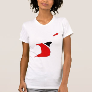 Trinidad Tobago Flag Map full size T-Shirt