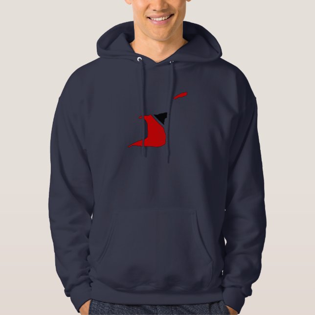 Trinidad Tobago flag map Hoodie (Front)