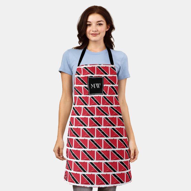 TRINIDAD TOBAGO FLAG | Monogram | Trinidadian Apron (Worn)