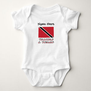 Trinidad Tobago Flag Personalised  Baby Bodysuit