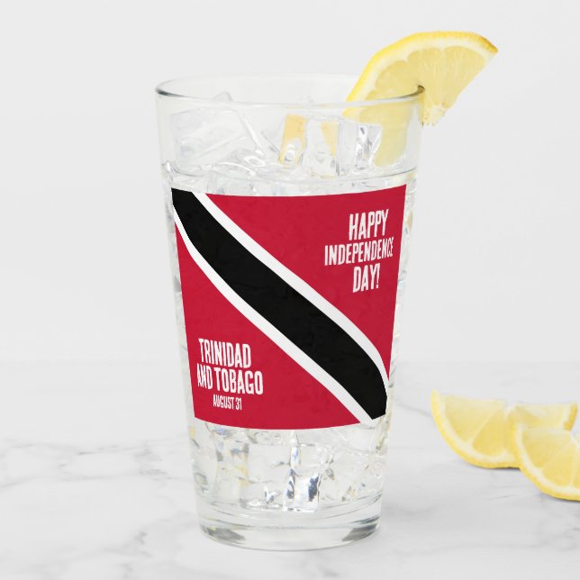 Trinidad & Tobago Independence Day National Flag Glass (Back Ice)