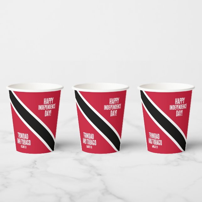 Trinidad & Tobago Independence Day National Flag Paper Cups (Multi)