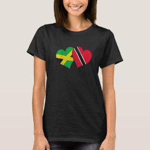 Trinidad & Tobago Jamaica Trinidadian Flag Heart P T-Shirt