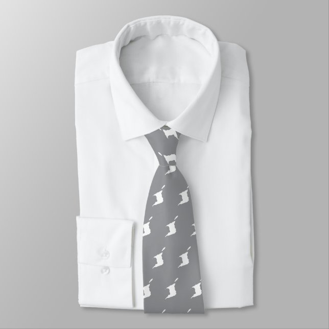 Trinidad & Tobago Map on GREY Tie (Tied)