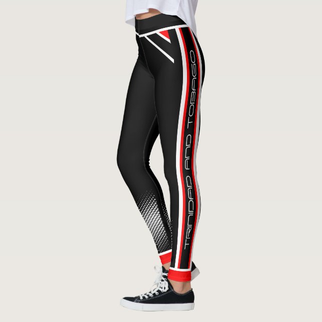 Trinidad & Tobago on (Red White Black) Leggings (Left)