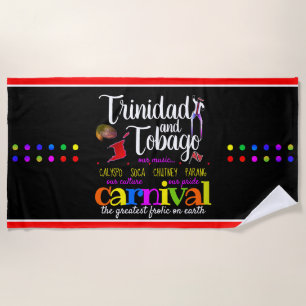 Trinidad & Tobago - Our Culture Our Pride (BLACK) Beach Towel