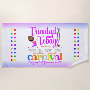 Trinidad & Tobago - Our Culture Our Pride (WHITE) Beach Towel