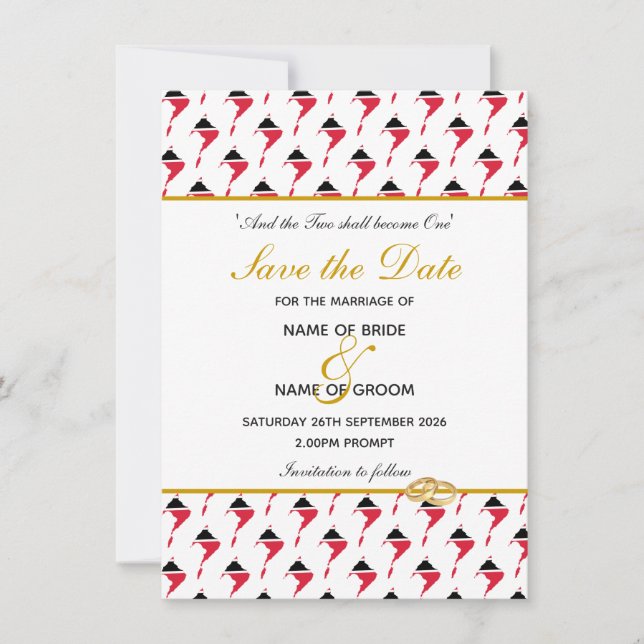 TRINIDAD TOBAGO Special Event Wedding Celebration Save The Date (Front)