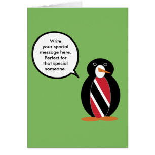 Trinidad Tobago Talking Ms. Talking Penguin Card